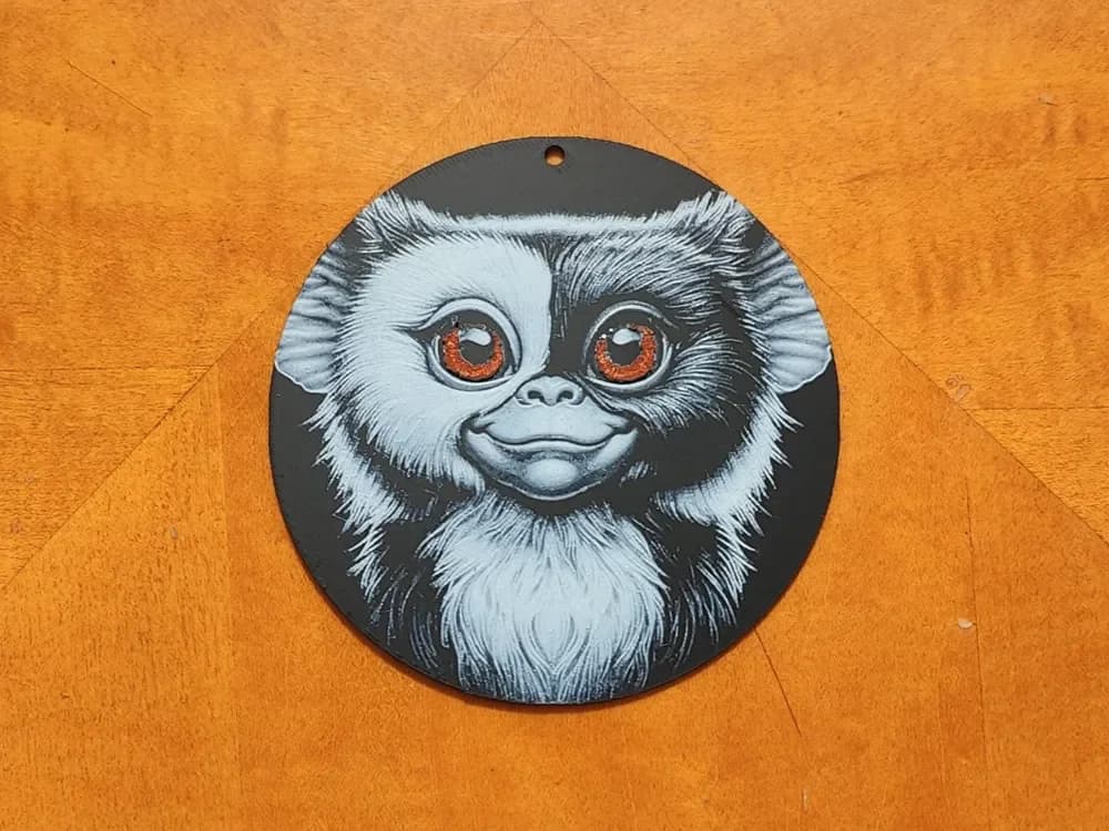 Gizmo Gremlins Christmas Tree Decoration Ornament by Sarge HueForge model: Gizmo Gremlins Christmas Tree Decoration Ornament by Sarge