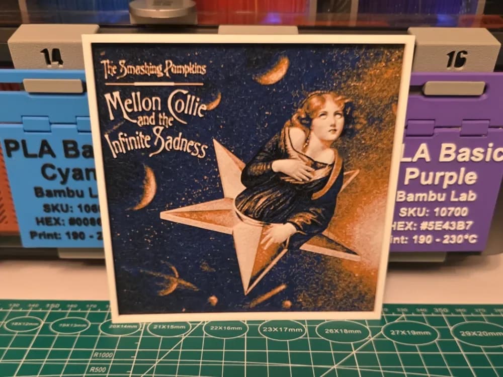 The Smashing Pumpkins "Mellon Collie..." Album Art by Lumpy3D HueForge model: The Smashing Pumpkins "Mellon Collie..." Album Art by Lumpy3D