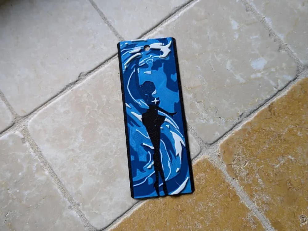Sailor Mercury Bookmark - Hueforge by suaimondi HueForge model: Sailor Mercury Bookmark - Hueforge by suaimondi