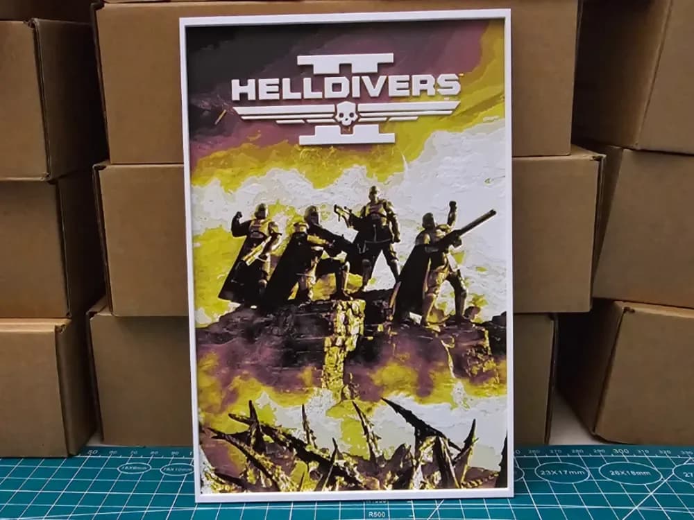 Helldivers 2 Poster - Hueforge Art by Lumpy3D HueForge model: Helldivers 2 Poster - Hueforge Art by Lumpy3D