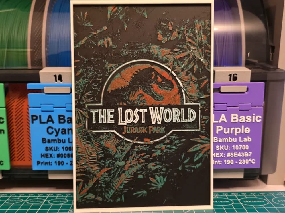 The Lost World: Jurassic Park Poster - Hueforge by Lumpy3D HueForge model: The Lost World: Jurassic Park Poster - Hueforge by Lumpy3D
