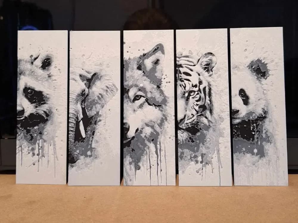 Black and white animal bookmarks set 1 by 3dGlow HueForge model: Black and white animal bookmarks set 1 by 3dGlow