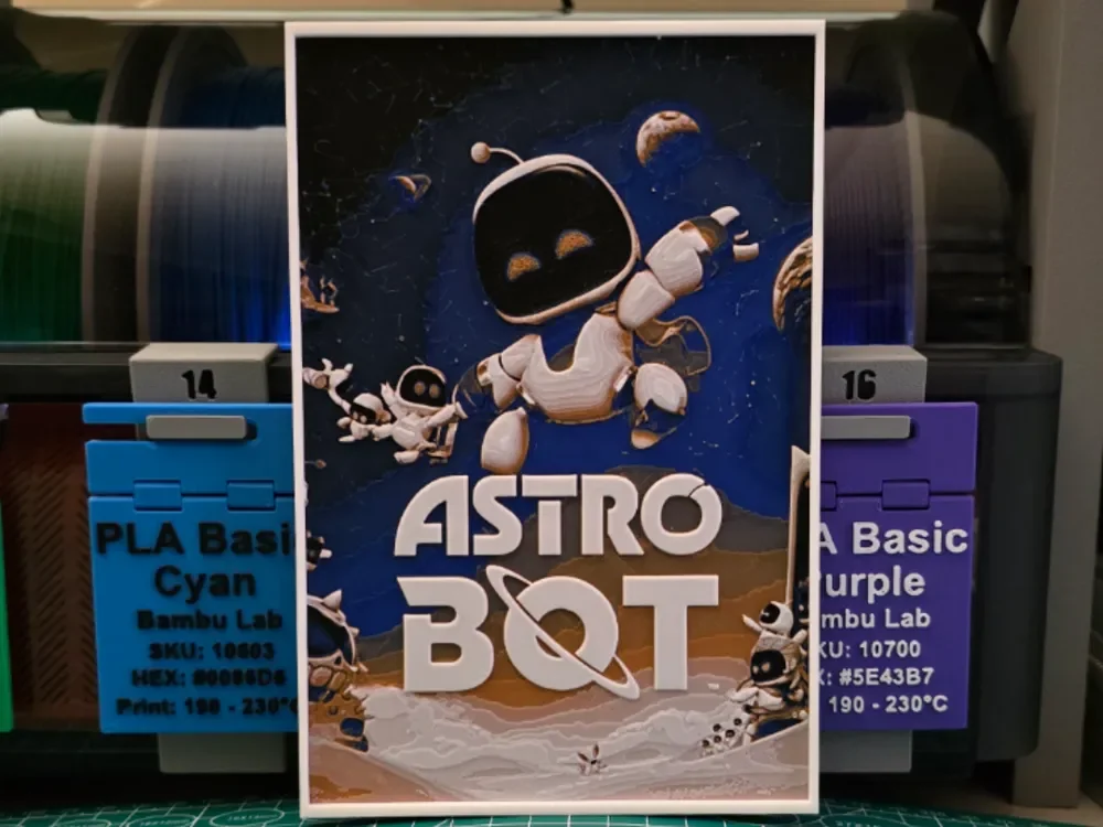 Astro Bot Poster - Hueforge Art by Lumpy3D HueForge model: Astro Bot Poster - Hueforge Art by Lumpy3D