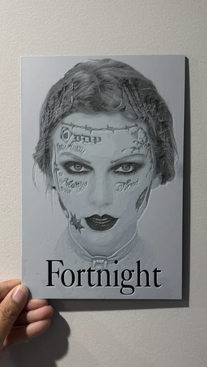 Taylor Swift Fortnight (TTPD) - HueForge Print by cyanidesugar HueForge model: Taylor Swift Fortnight (TTPD) - HueForge Print by cyanidesugar