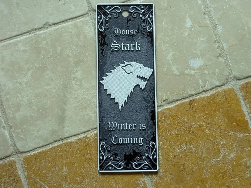 A Game of Throne Bookmark - House Stark by suaimondi HueForge model: A Game of Throne Bookmark - House Stark by suaimondi