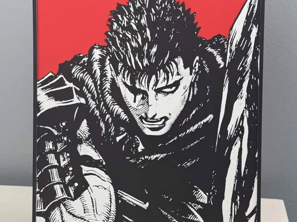 Guts Berserk Black and White and Red Guts Berserk Black and White and Red