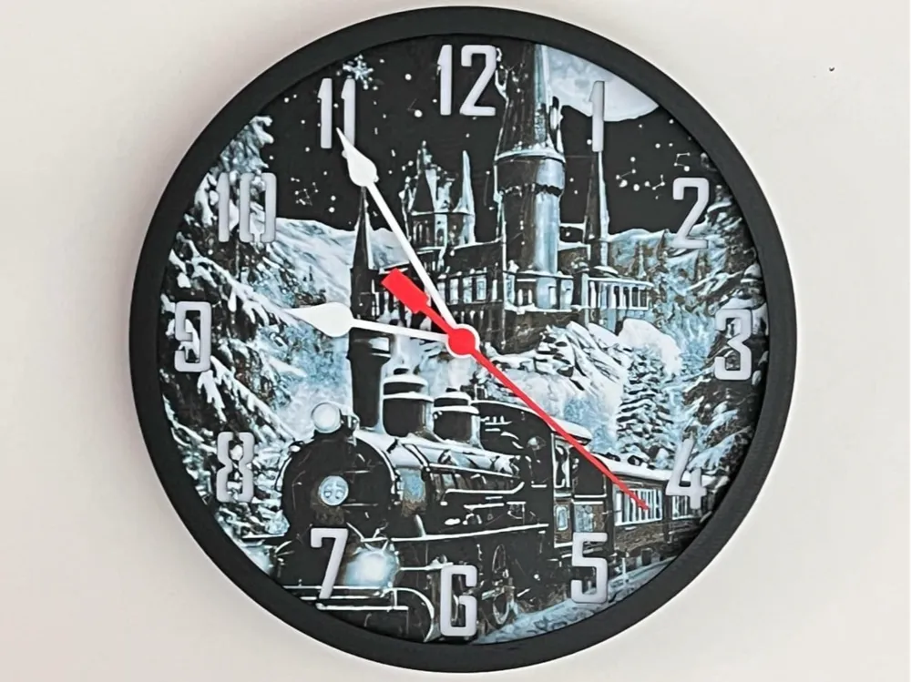 Customizable Clock - Hogwarts Express Harry Potter by 3djd HueForge model: Customizable Clock - Hogwarts Express Harry Potter by 3djd