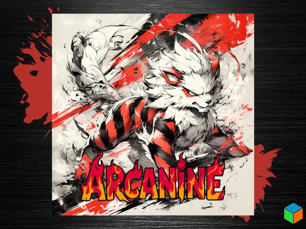 Arcanine Poster – Legendary Fire-Type Power by 3D Prints By Vic HueForge model: Arcanine Poster – Legendary Fire-Type Power by 3D Prints By Vic