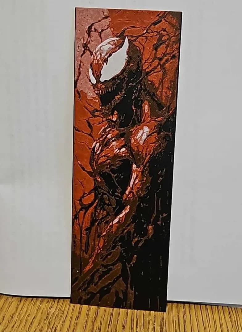 Venom bookmark - hueforge 3 colours by 3dGlow HueForge model: Venom bookmark - hueforge 3 colours by 3dGlow