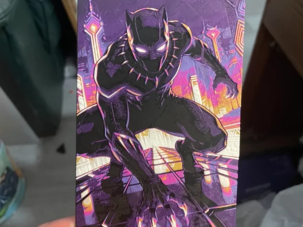 Black Panther CyberPunk Hueforge by Advancedtechworldwide HueForge model: Black Panther CyberPunk Hueforge by Advancedtechworldwide