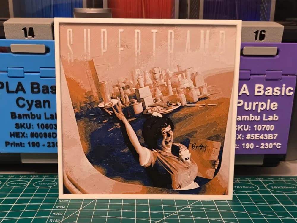 HueForge model: Supertramp "Breakfast in America" Album Art V2 by Lumpy3D