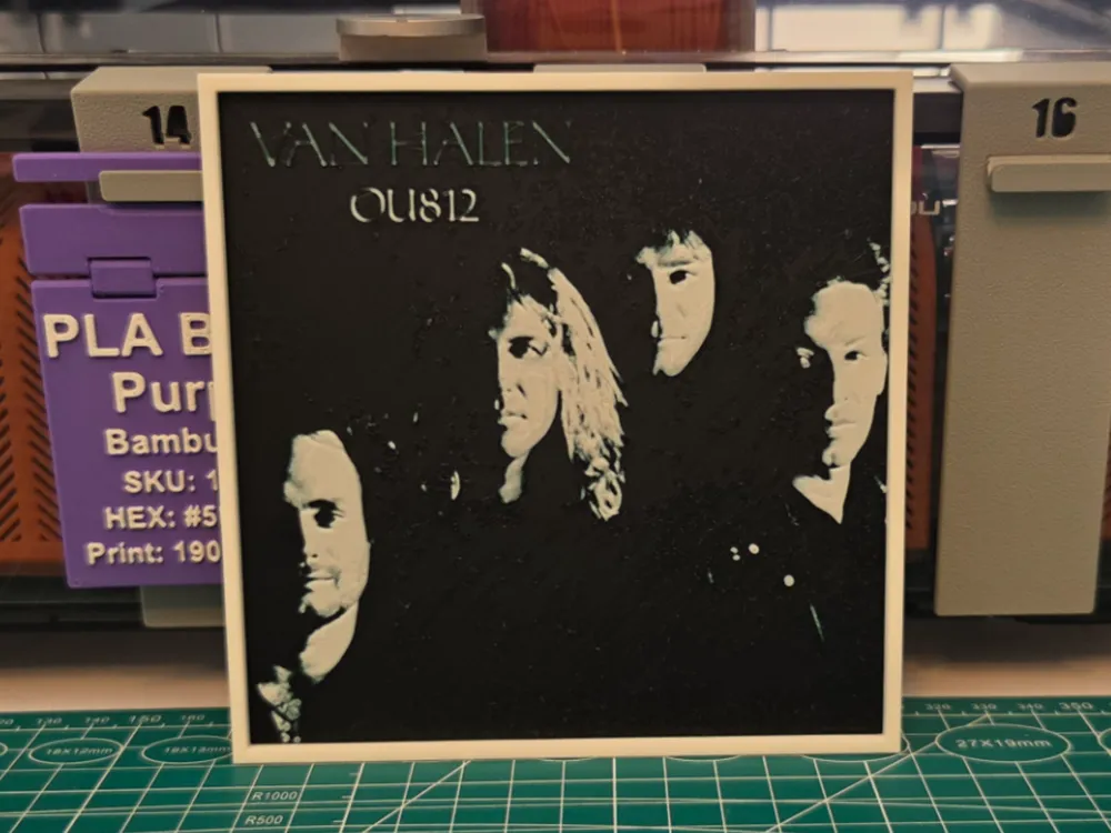 Van Halen "OU812" Album - Hueforge Art by Lumpy3D HueForge model: Van Halen "OU812" Album - Hueforge Art by Lumpy3D