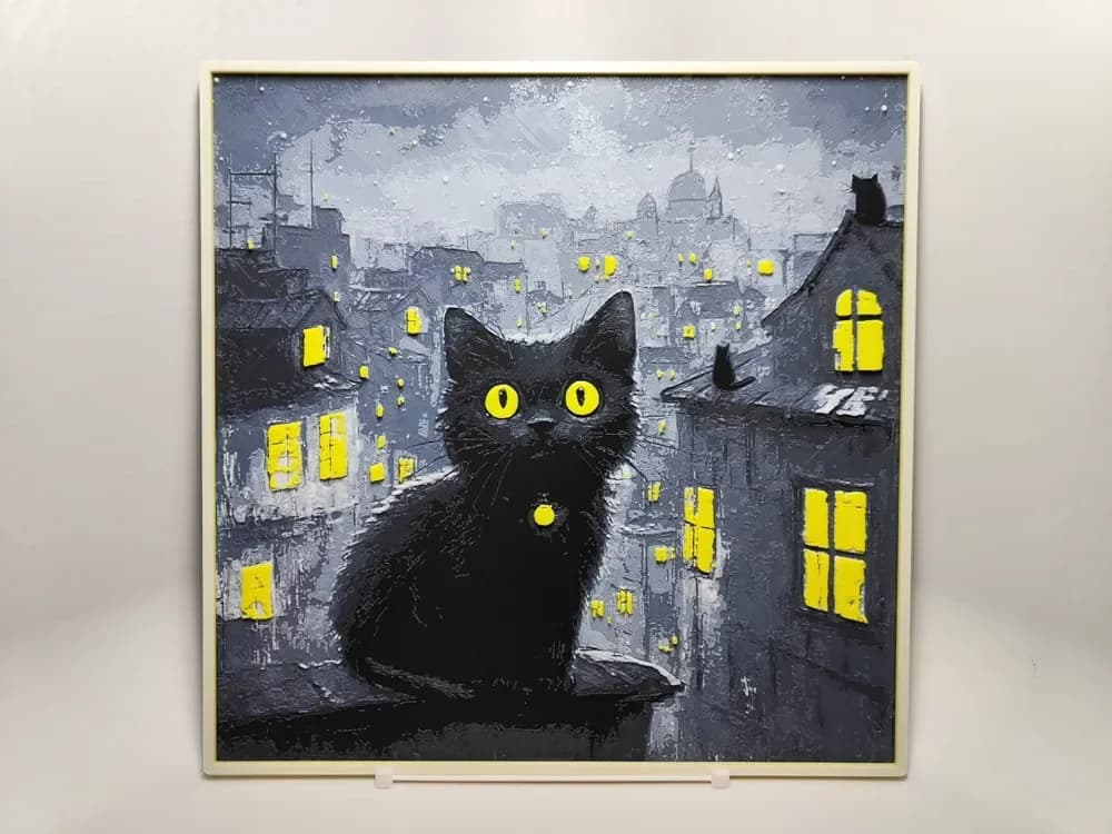 HueForge model: Cats on Rooftop #3 - Hueforge by BeaN