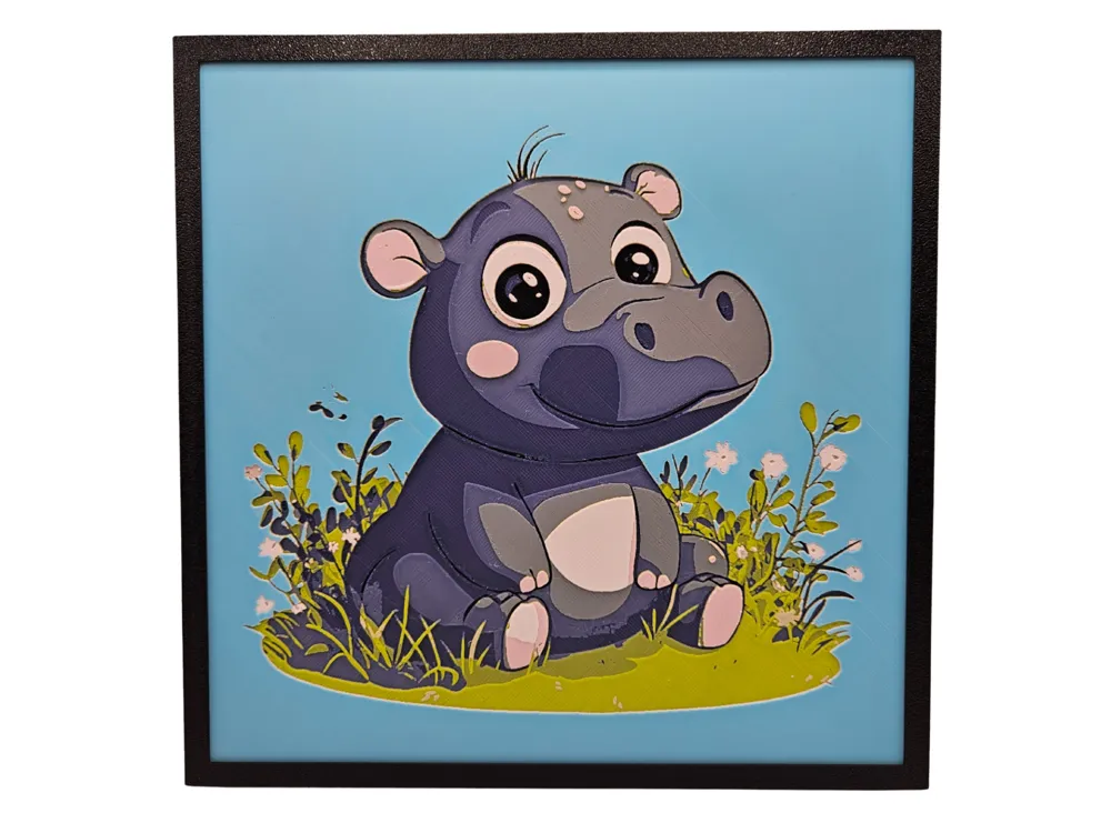 HueForge model: Hippopotamus - Adorable Animals Collection by BusyKikiBee