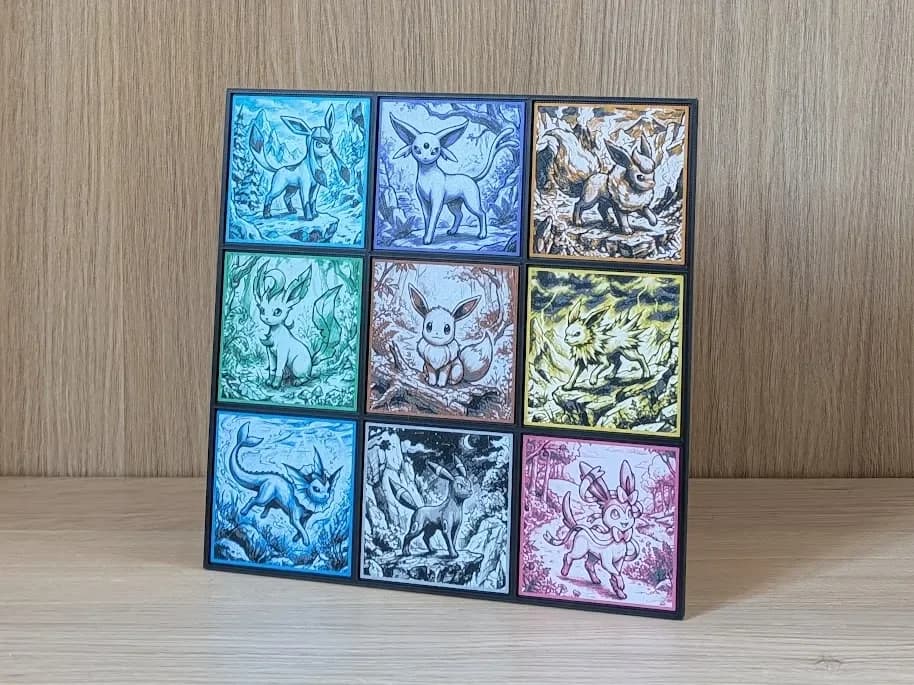 *NEW!* Eeveelution Pokemon Hueforge & Frame V2 by Nextopia HueForge model: *NEW!* Eeveelution Pokemon Hueforge & Frame V2 by Nextopia