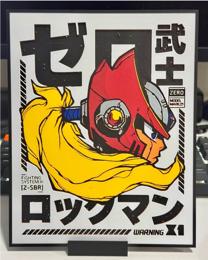 HueForge model: Zero from Megaman by Strata Prints