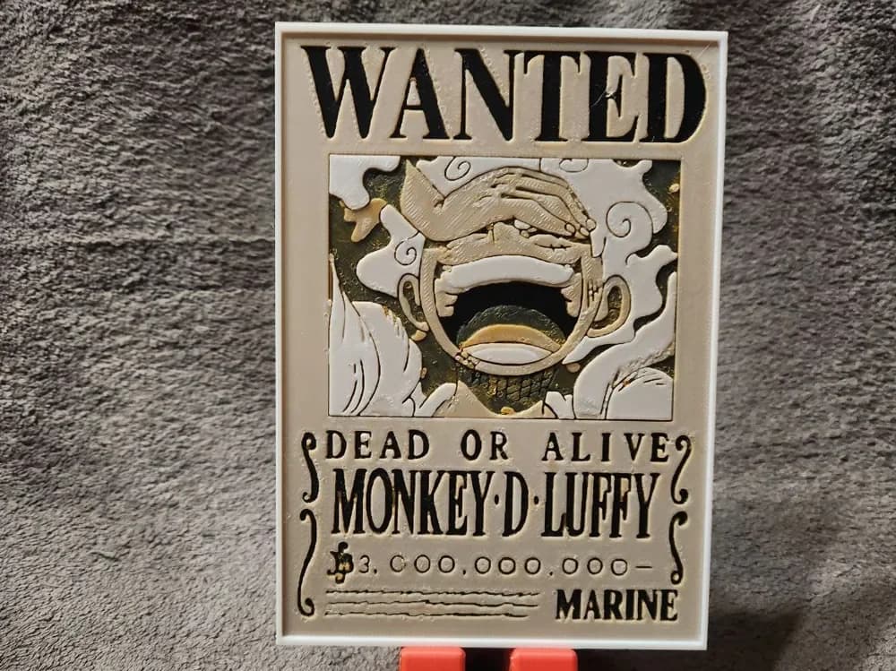 Wanted - Moneky D.Luffy - HueForge by keko HueForge model: Wanted - Moneky D.Luffy - HueForge by keko