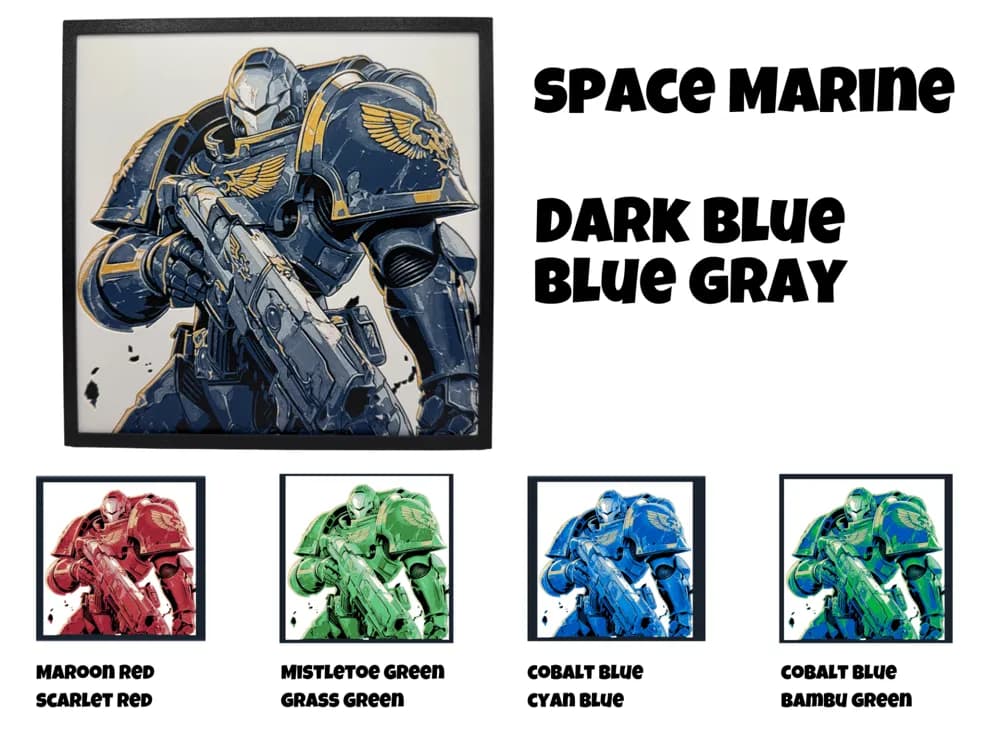 HueForge model: Space Marine - Adjustable Colours by Canadian Gamer