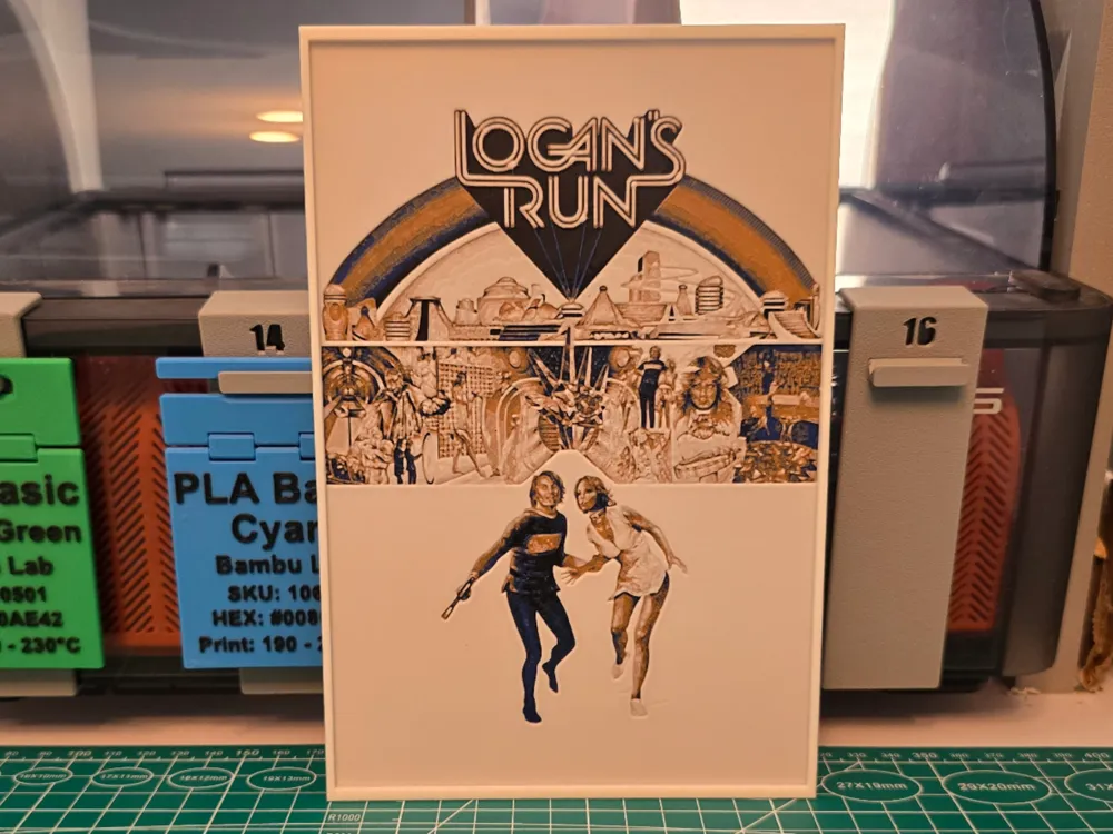 Logan's Run Movie Poster - Hueforge Art by Lumpy3D HueForge model: Logan's Run Movie Poster - Hueforge Art by Lumpy3D