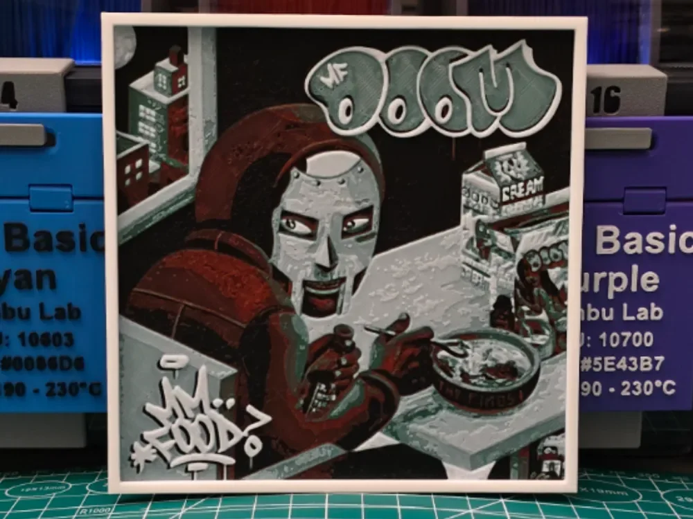 HueForge model: MF DOOM "mm..food" Album - Hueforge Art by Lumpy3D