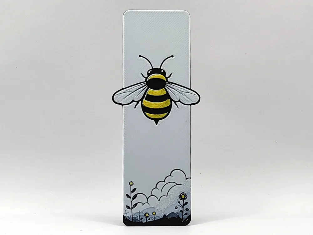 Bee-tween the Pages Bookmark - Hueforge by Sarge HueForge model: Bee-tween the Pages Bookmark - Hueforge by Sarge