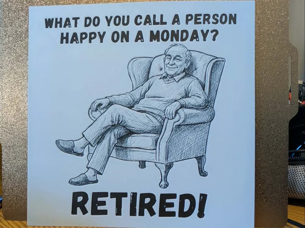 Happy Monday - Retired - Hueforge - 2 colours by 3dGlow HueForge model: Happy Monday - Retired - Hueforge - 2 colours by 3dGlow