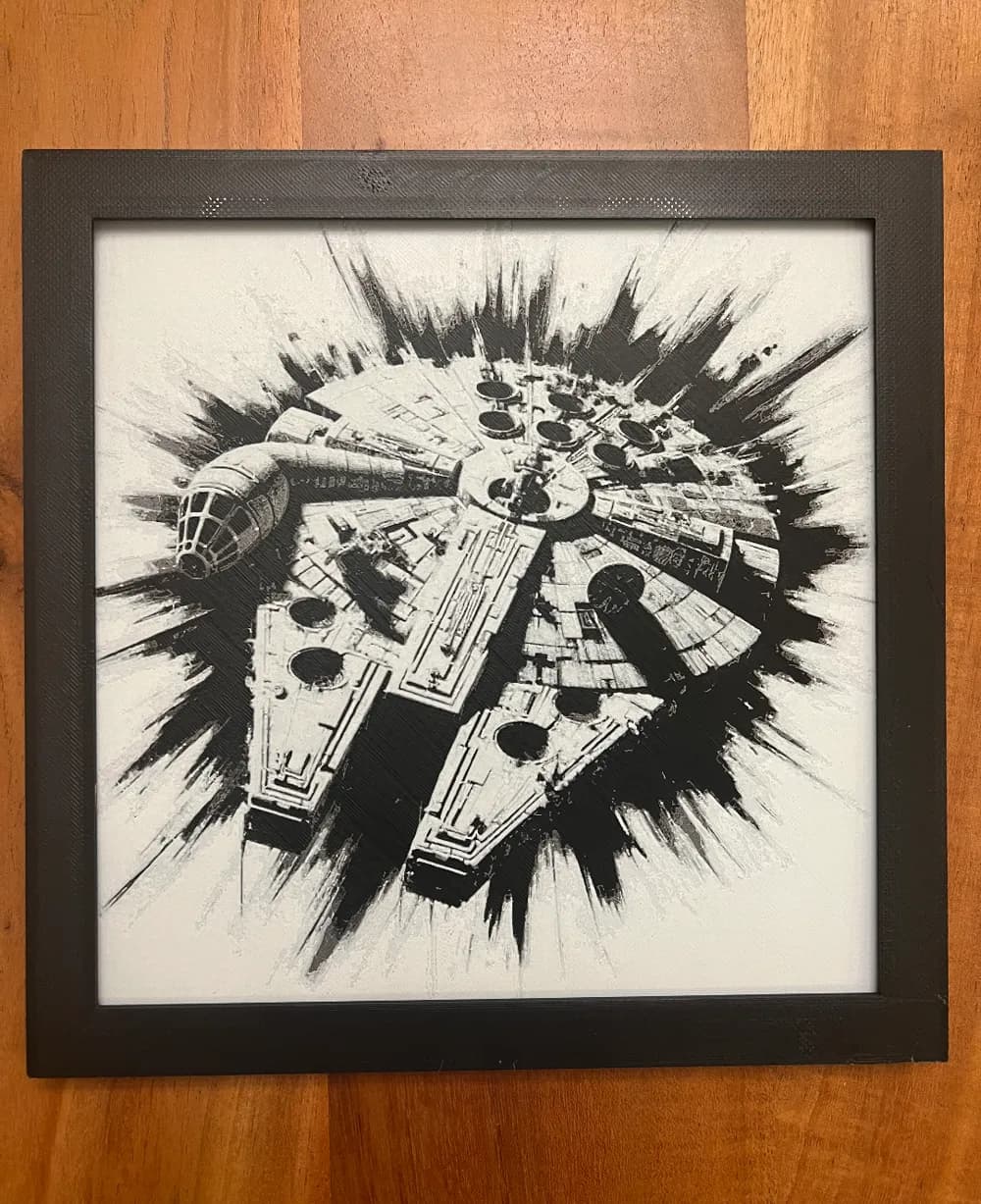 Millennium Falcon by JustBe 3D Printing HueForge model: Millennium Falcon by JustBe 3D Printing