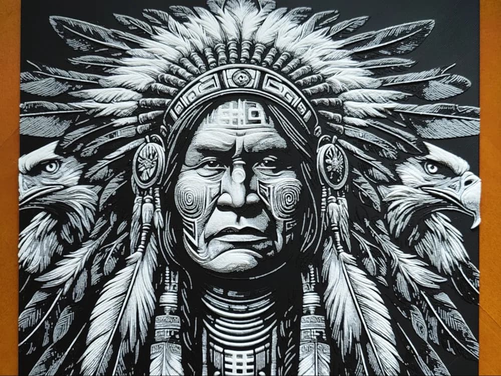 Native American - Eagles - Hueforge by Sarge HueForge model: Native American - Eagles - Hueforge by Sarge