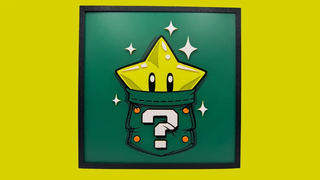 Pocket Power Up - Star - Super Mario Hueforge by Canadian Gamer HueForge model: Pocket Power Up - Star - Super Mario Hueforge by Canadian Gamer