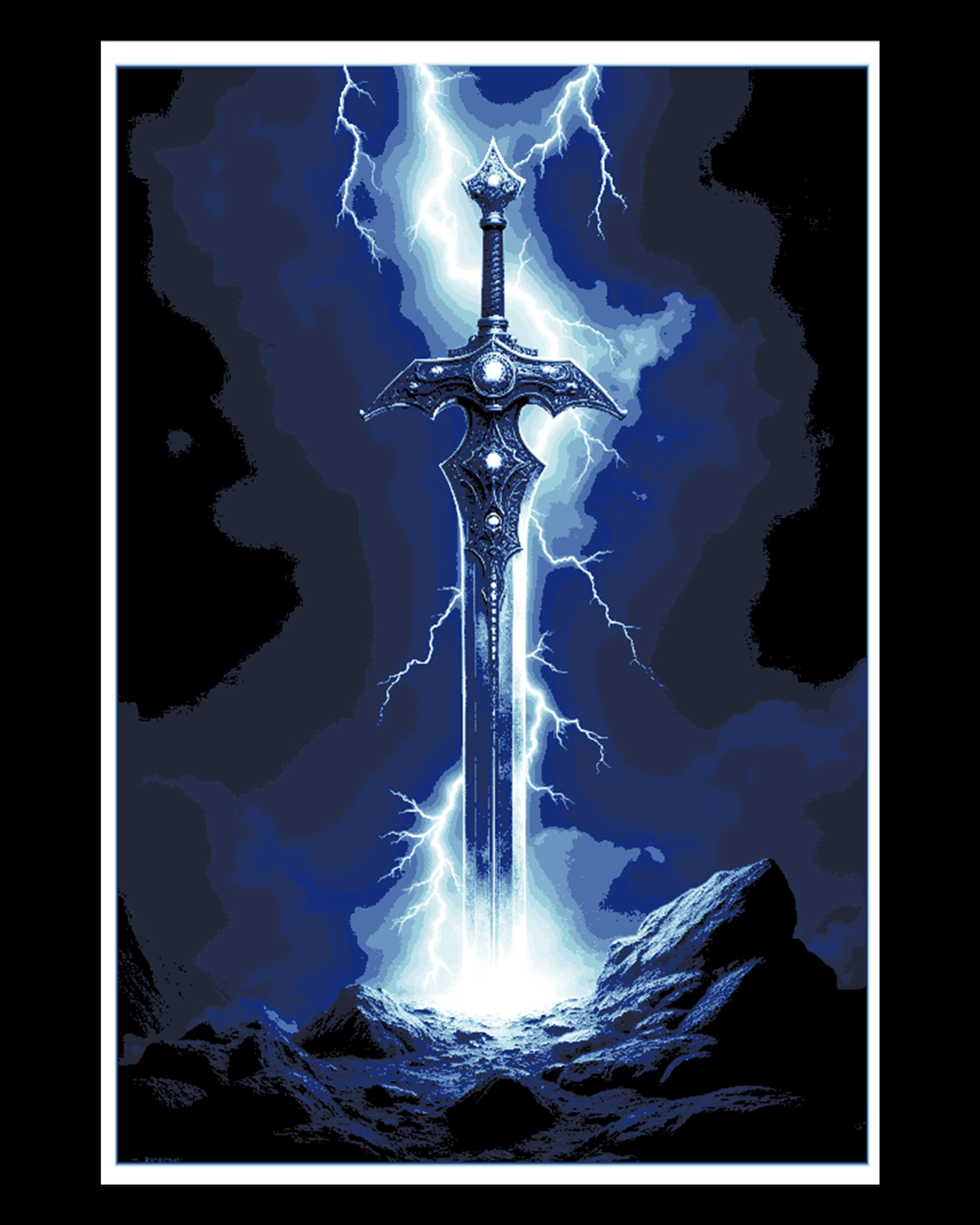 The glorious and deadly Excalibur Sword in the Stone - Hueforge Art by BooneCo3d HueForge model: The glorious and deadly Excalibur Sword in the Stone - Hueforge Art by BooneCo3d