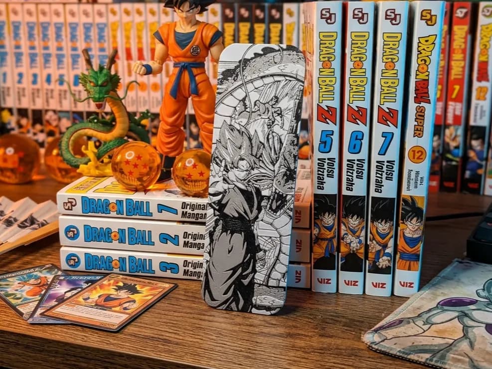 Bookmark Goku and Shenron - HueForge by keko HueForge model: Bookmark Goku and Shenron - HueForge by keko