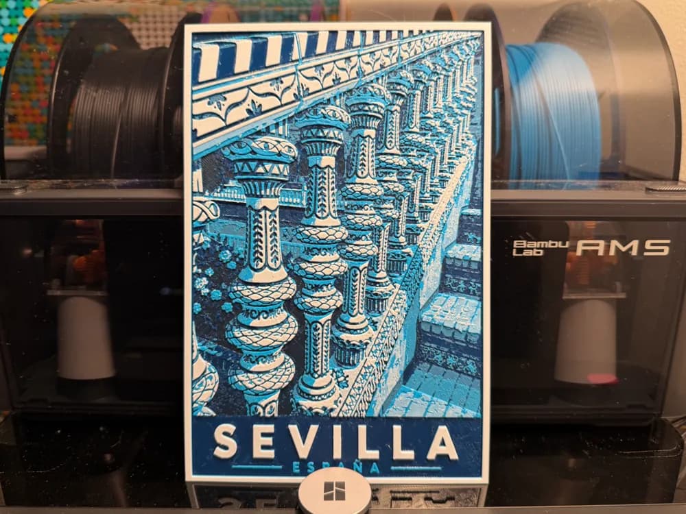 Seville Spain HueForge Postcard by liv_3d HueForge model: Seville Spain HueForge Postcard by liv_3d