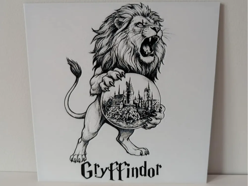 Gryffindor and Hogwarts by 3dGlow HueForge model: Gryffindor and Hogwarts by 3dGlow