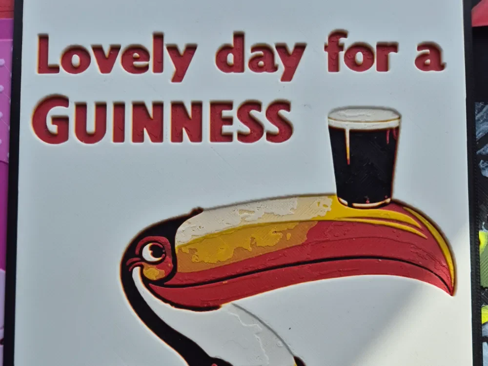 Vintage Guinness Sign - Lovely Day for a Guinness by FiremanprintsIRL (BR3Design) HueForge model: Vintage Guinness Sign - Lovely Day for a Guinness by FiremanprintsIRL (BR3Design)