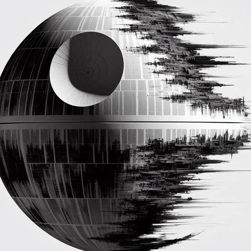 HueForge model: That's No Moon (Death Star) by JustBe 3D Printing