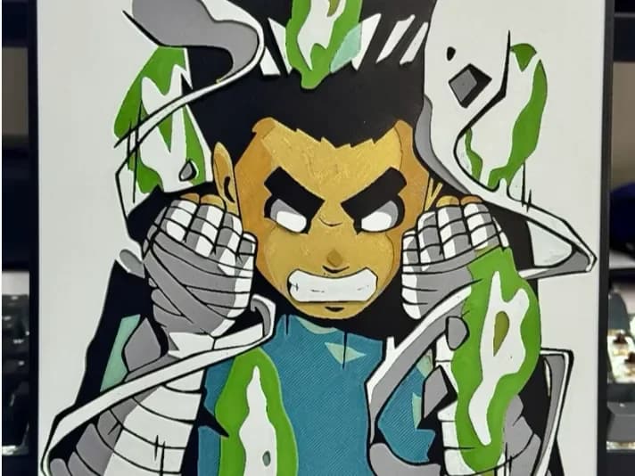 Rock Lee Gates Naruto by Strata Prints HueForge model: Rock Lee Gates Naruto by Strata Prints