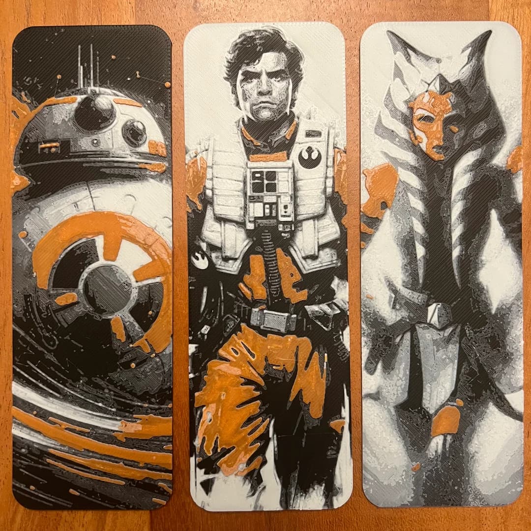 Star Wars Bookmarks 2.0 by JustBe 3D Printing HueForge model: Star Wars Bookmarks 2.0 by JustBe 3D Printing
