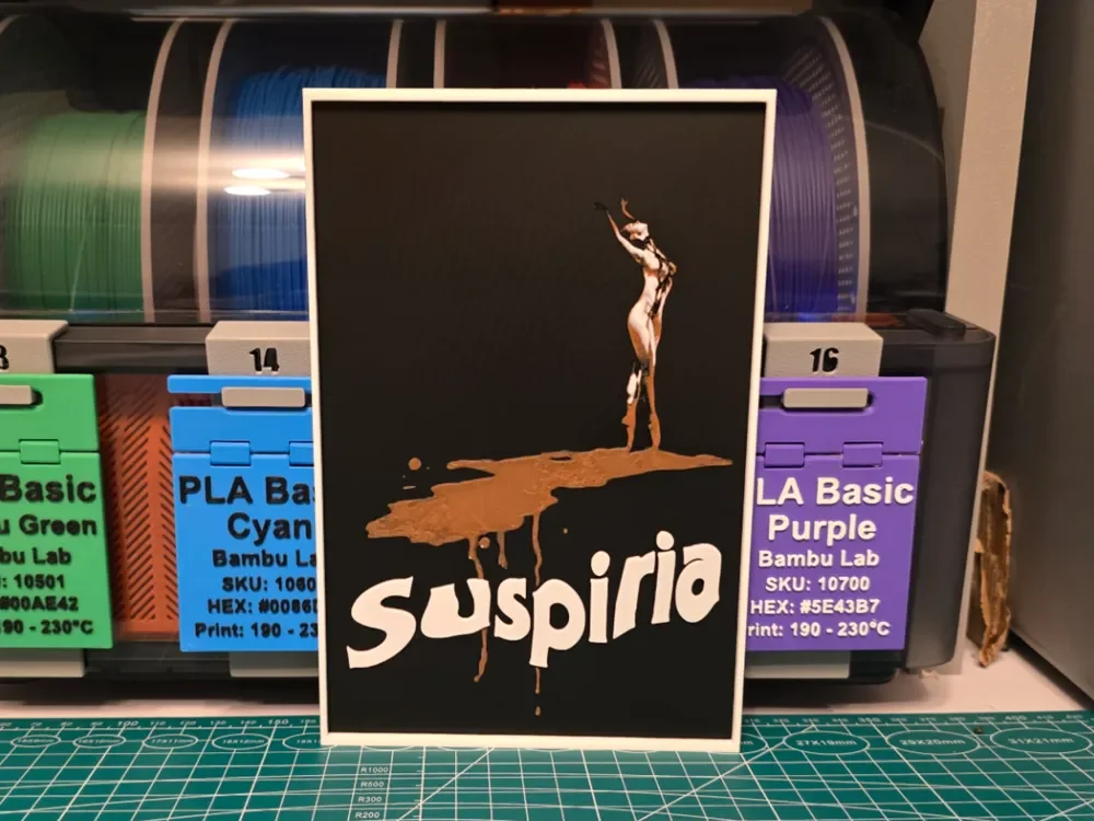 Suspiria Movie Poster - Hueforge Art by Lumpy3D HueForge model: Suspiria Movie Poster - Hueforge Art by Lumpy3D