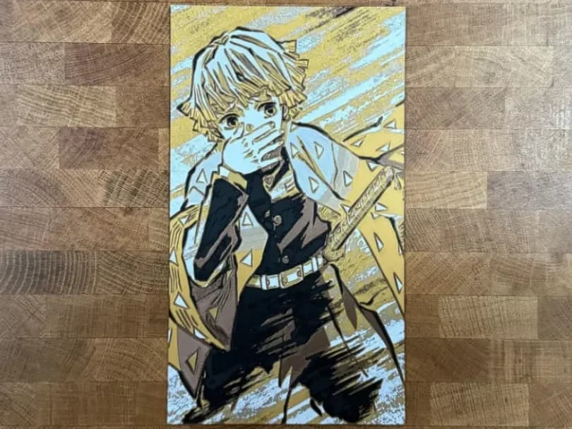 Demon Slayer - Zenitsu by Pretty Okay Prints HueForge model: Demon Slayer - Zenitsu by Pretty Okay Prints