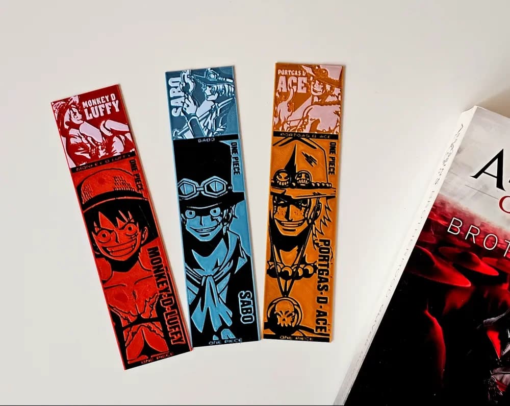 One Piece Bookmarks Set by C3D HueForge model: One Piece Bookmarks Set by C3D