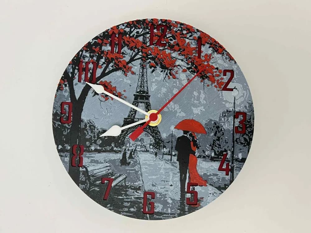 Customizable Clock - Paris in Love by 3djd HueForge model: Customizable Clock - Paris in Love by 3djd