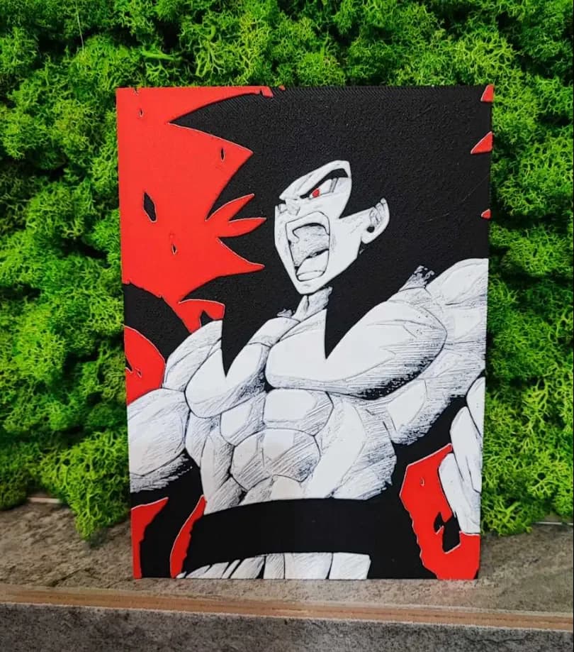 Angry Goku (Custom colour) by Garuda3D HueForge model: Angry Goku (Custom colour) by Garuda3D