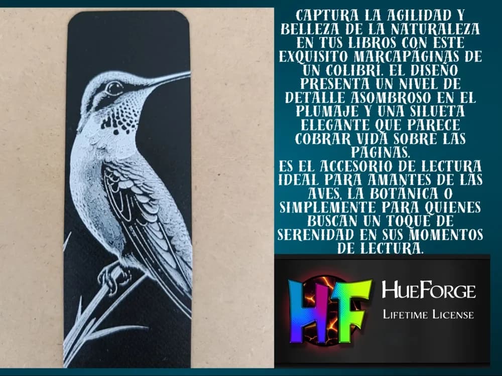 BookmarkHummingbird by FYTY112 HueForge model: BookmarkHummingbird by FYTY112