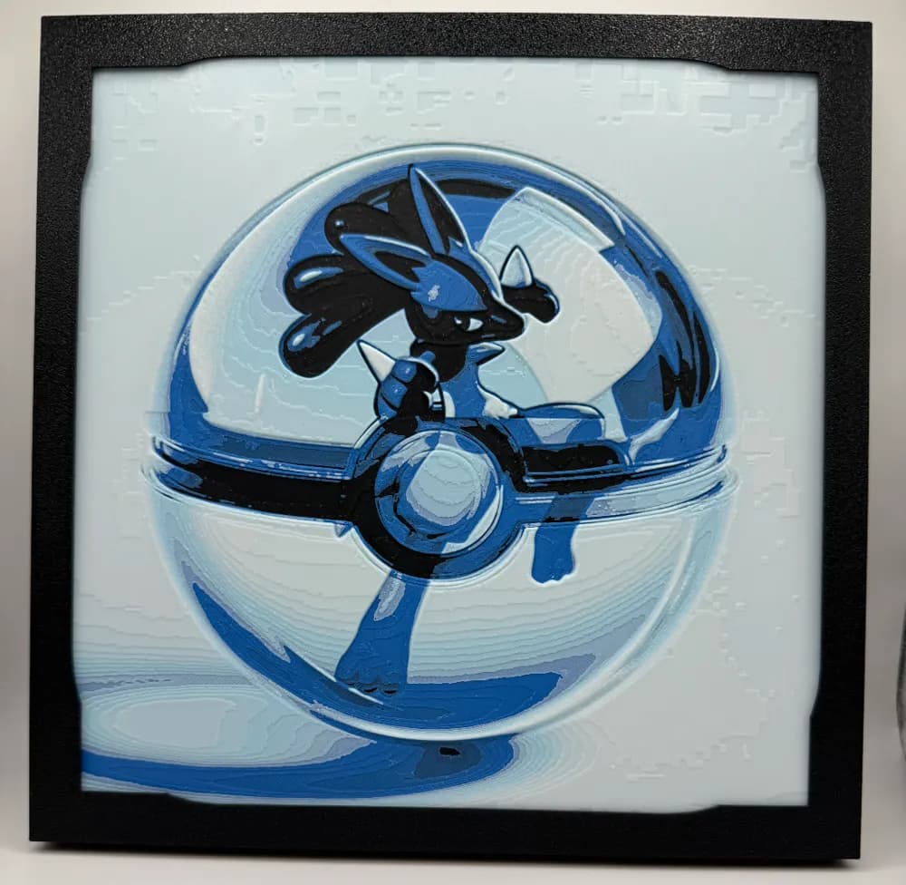 Lucario - Pokeball Hueforge by Canadian Gamer HueForge model: Lucario - Pokeball Hueforge by Canadian Gamer