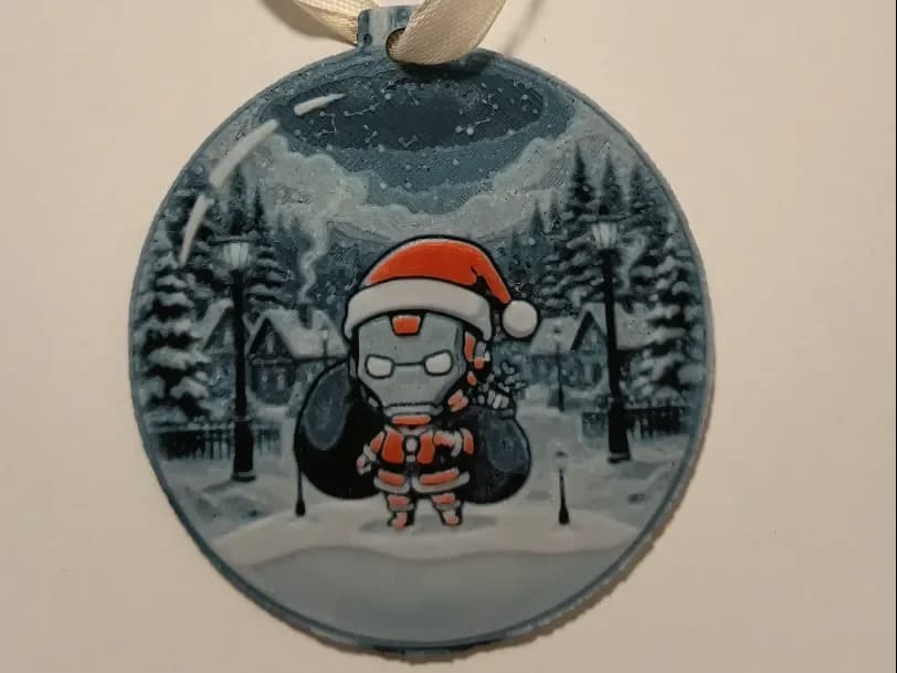 Christmas ornament hueforge Ironman by 3DNesy HueForge model: Christmas ornament hueforge Ironman by 3DNesy