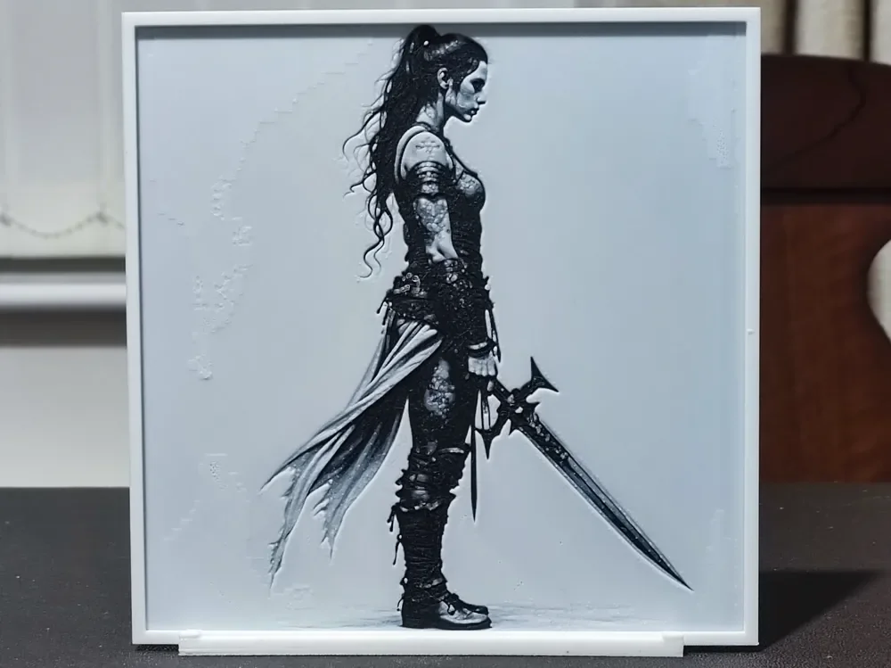 HueForge model: Warrior Princess - HueForge 2 Color by BoDad