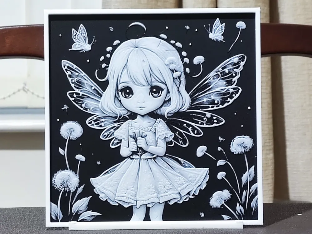 Chibi Dandelion Fairy - 2 Color by BoDad HueForge model: Chibi Dandelion Fairy - 2 Color by BoDad