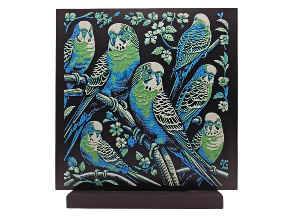 HueForge model: Bunch of Budgies by BusyKikiBee