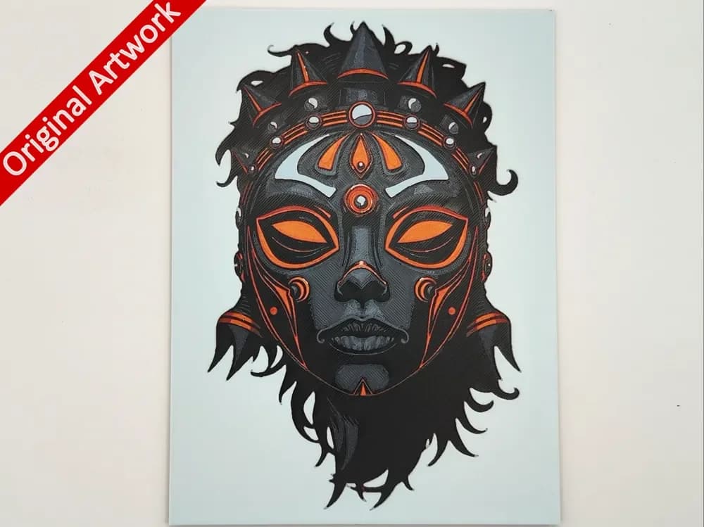 Painted african face - hueforge by Altf4-Formation HueForge model: Painted african face - hueforge by Altf4-Formation