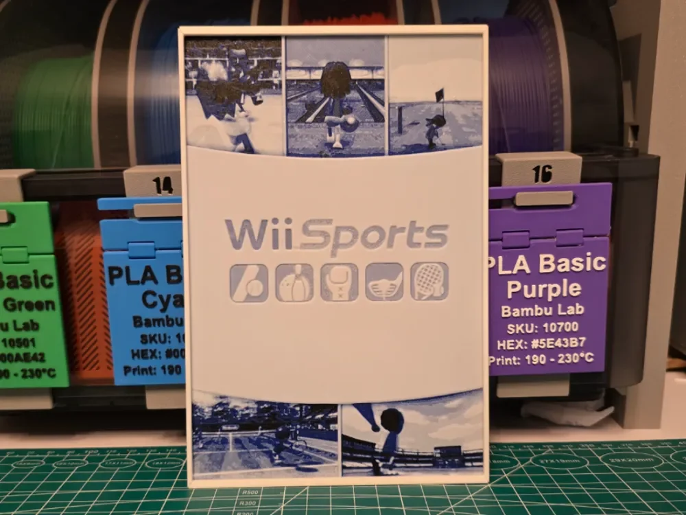 Wii Sports Game Poster - Hueforge Art by Lumpy3D HueForge model: Wii Sports Game Poster - Hueforge Art by Lumpy3D